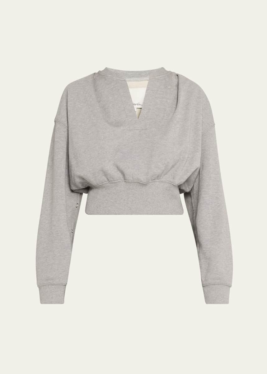 3.1 Phillip Lim Cropped Sweatshirt with Inseam Snaps