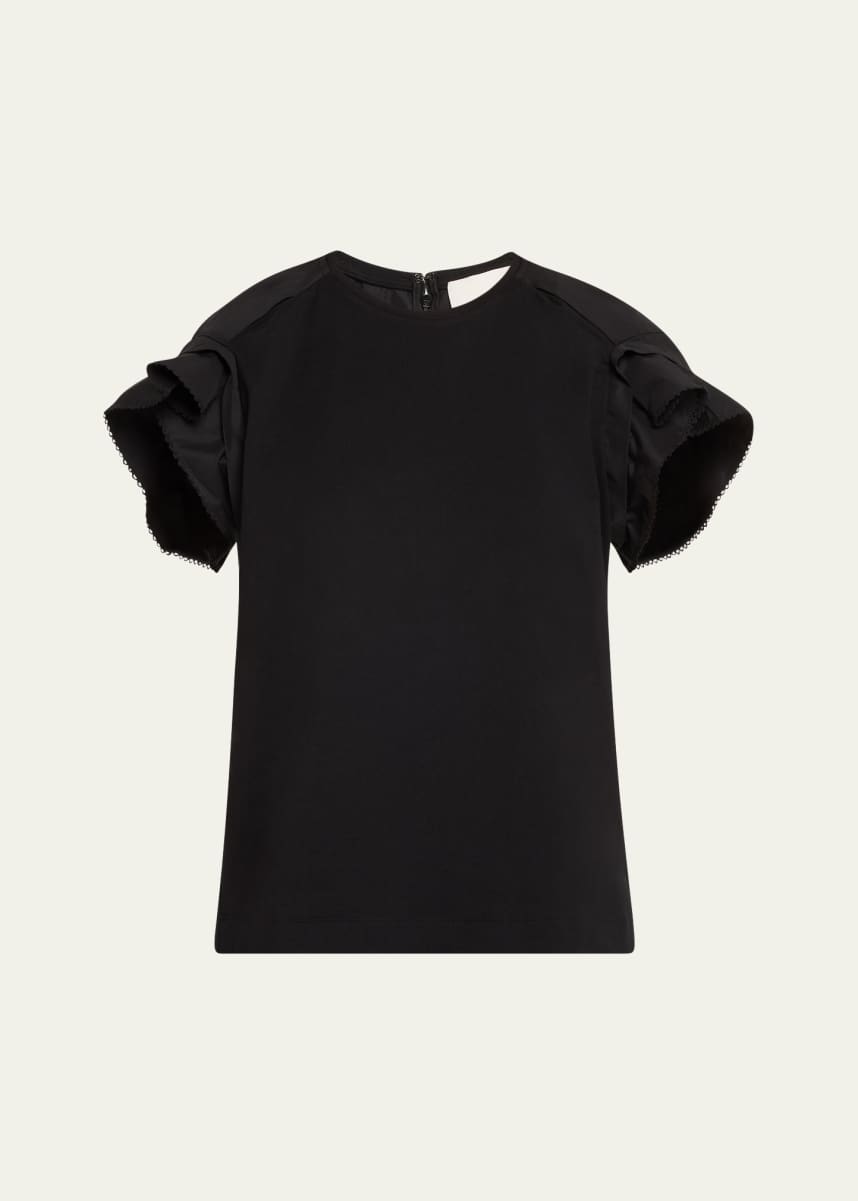 3.1 Phillip Lim Draped-Sleeve Combo T-Shirt