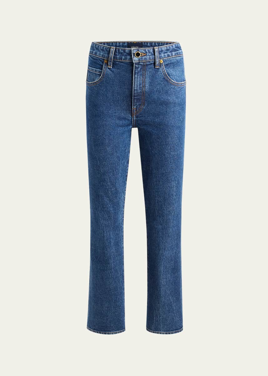 Khaite The Vivian Cropped Boot-Cut Jeans