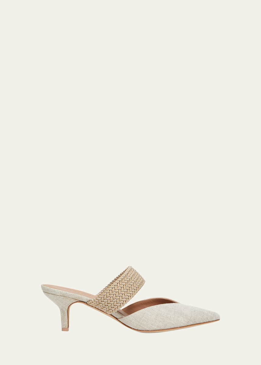 Malone Souliers Maisie Linen Strap Mules