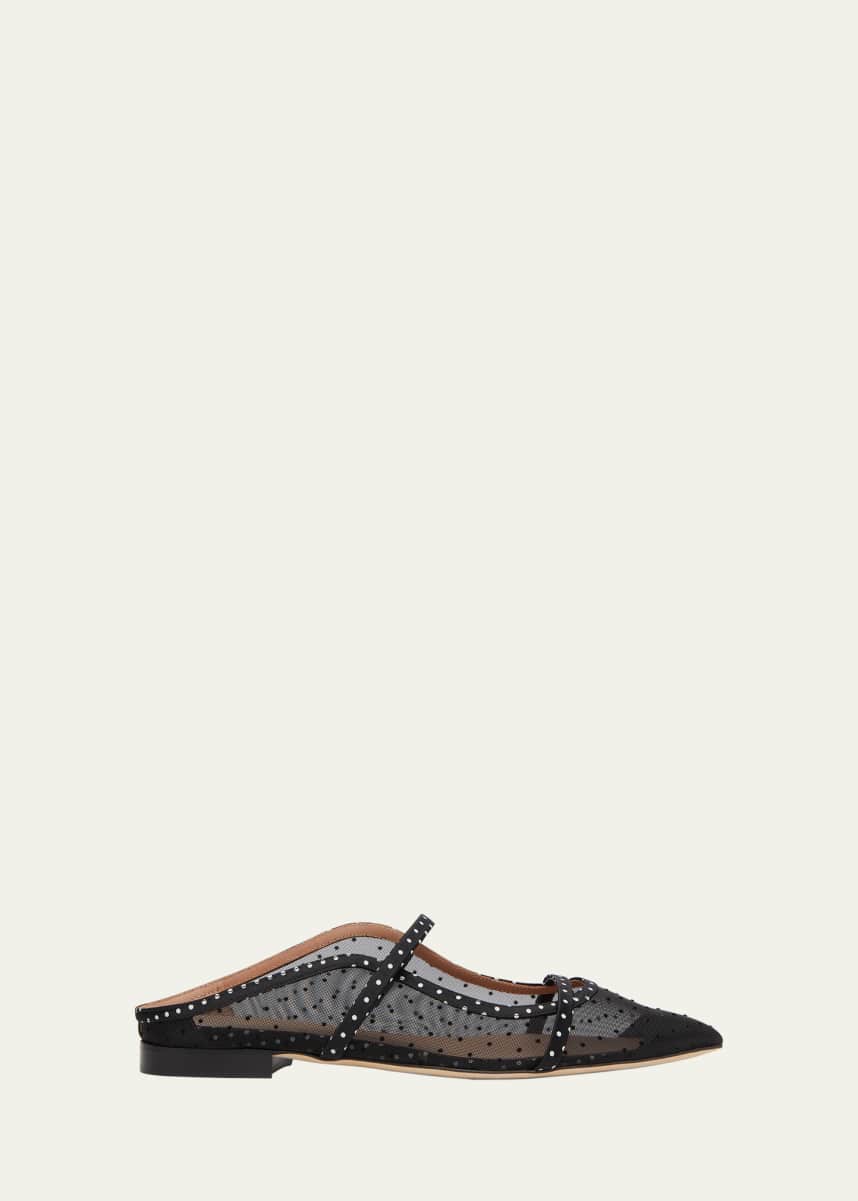 Malone Souliers Maureen Polka Dot Mesh Ballerina Mules