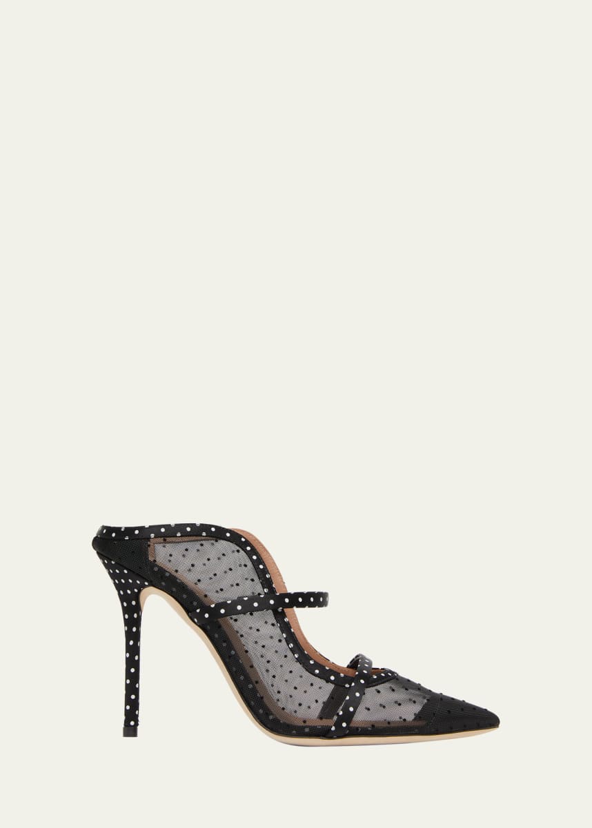 Malone Souliers Maureen Polka Dot Double-Strap Mules