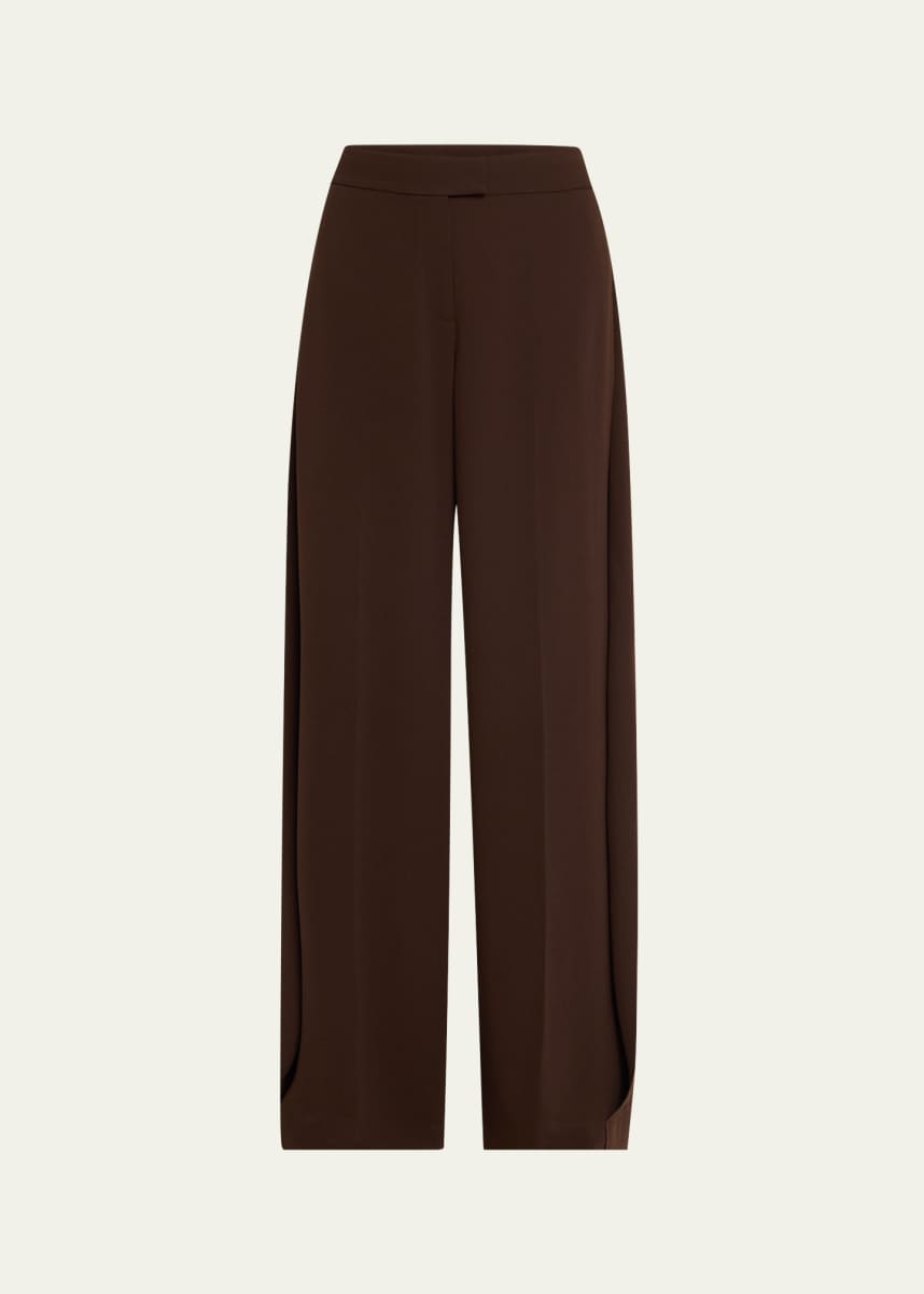 Jason Wu Collection Wide Leg Crepe Pants With Side Extens