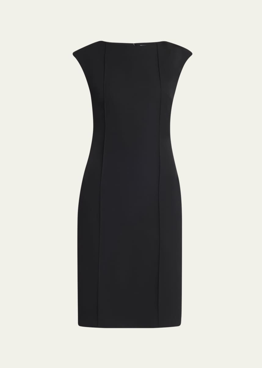 McQueen Pintuck Sleeveless Crepe Day Dress