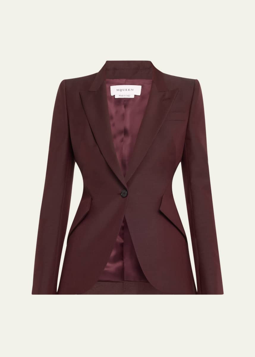 McQueen Single-Breasted Wool Blazer Jacket