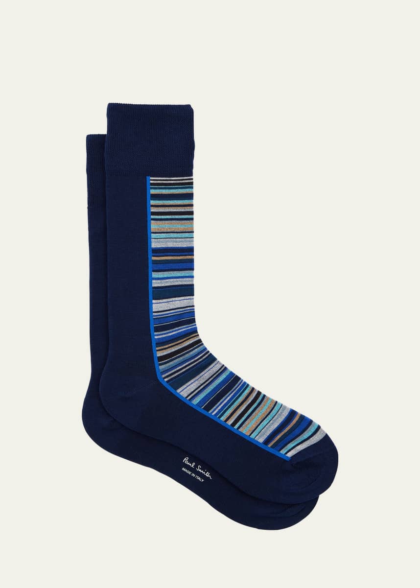 Paul Smith Men's Half Signature Stripe Crew Socks
