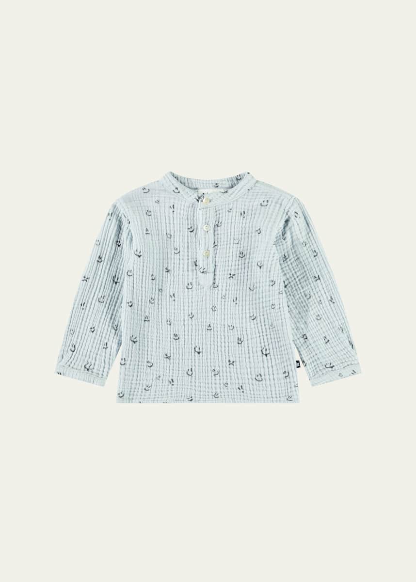 Molo Boy's Enoz Long-Sleeve Organic Cotton Shirt, Size 6M-18