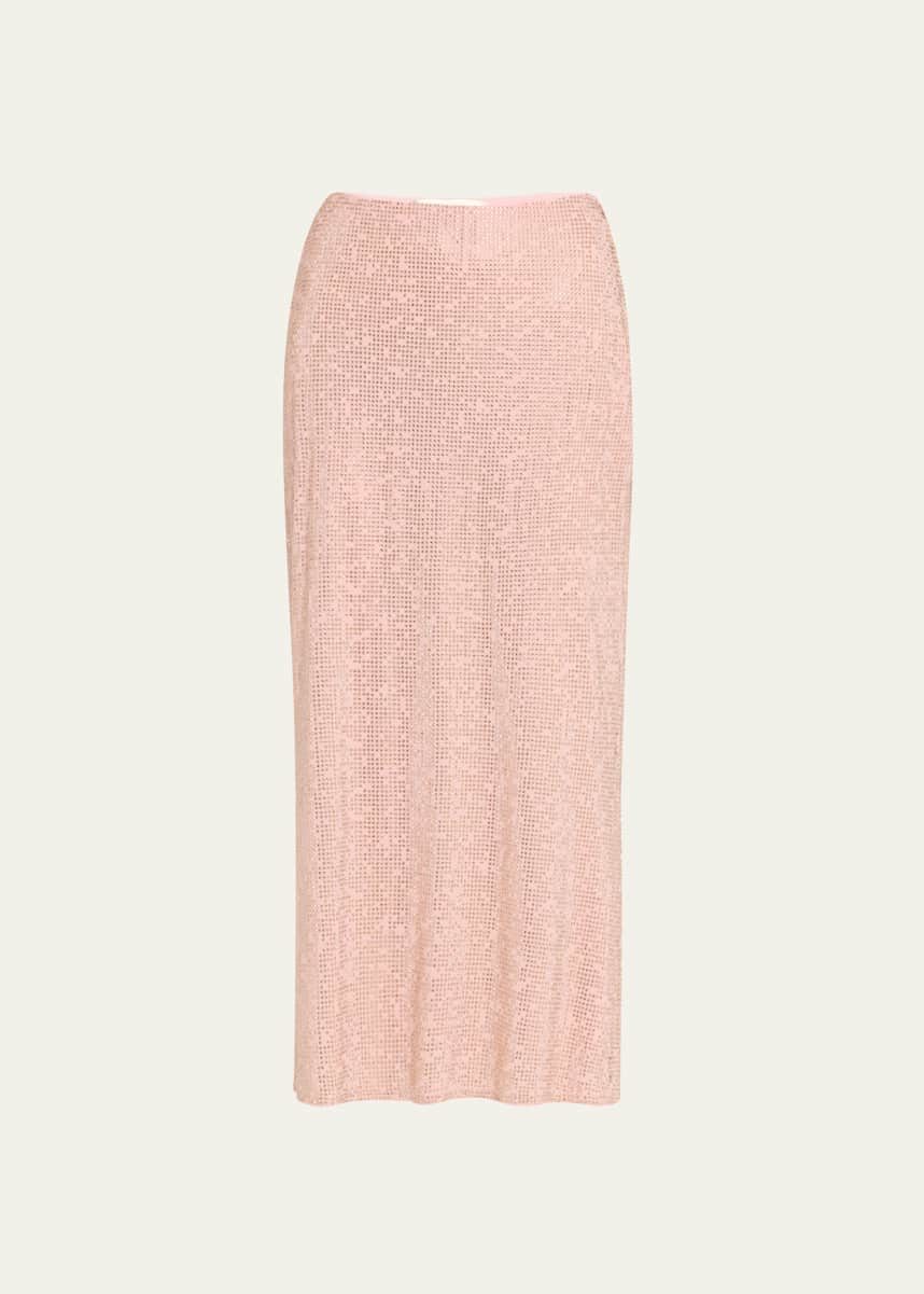 LoveShackFancy Samaria Embellished Midi Skirt