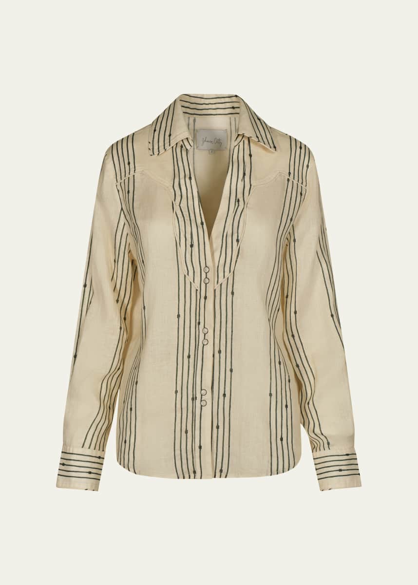 Johanna Ortiz Bareboat Stripe Linen Shirt