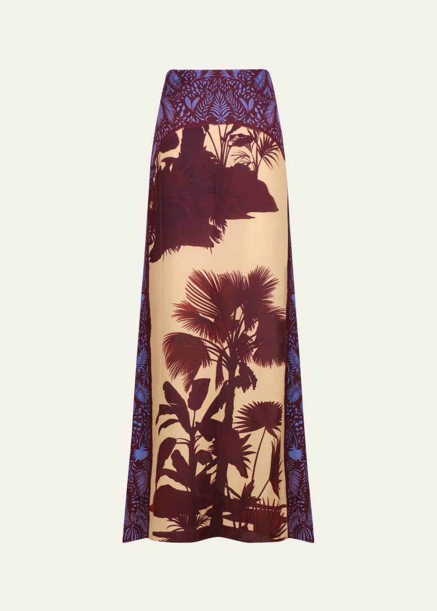 Johanna Ortiz Nuevos Territorios Printed Silk Maxi Skirt