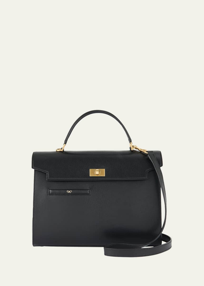 Anya Hindmarch Mortimer Flap Box Leather Top-Handle Bag