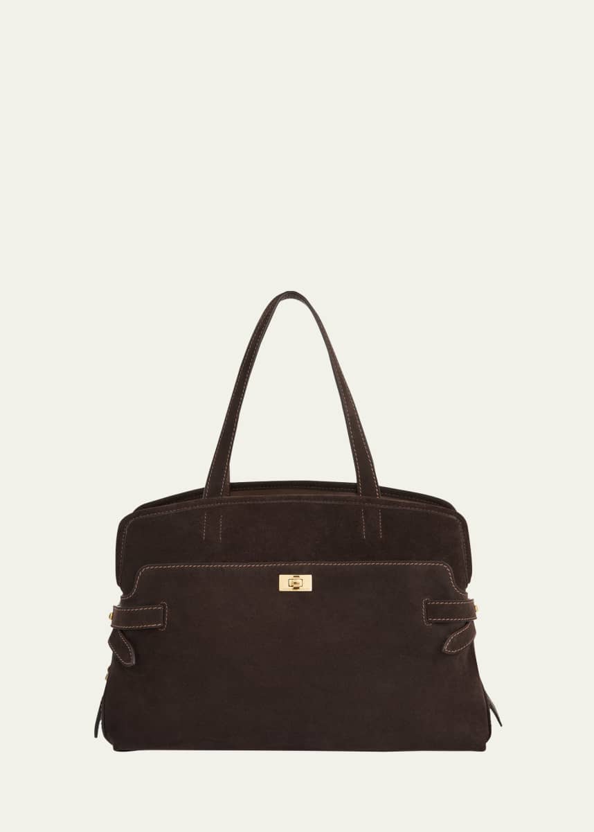 Anya Hindmarch Wilson Zip Suede Top-Handle Bag
