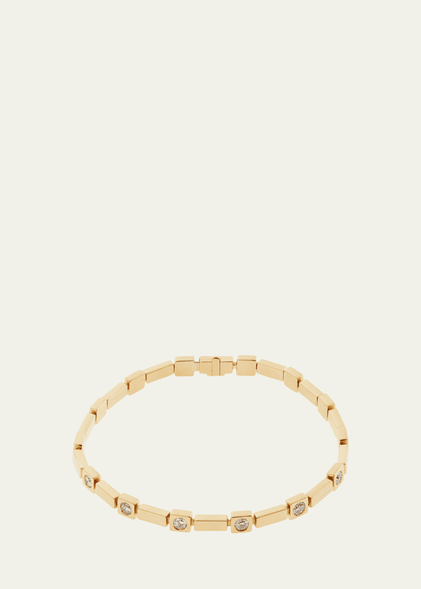 ILEANA MAKRI 18K Yellow Gold Stepping Tiles Bracelet with Diamonds
