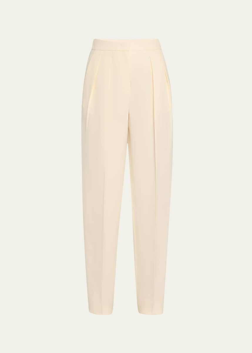Giorgio Armani Pleated Cady Straight-Leg Tuxedo Trousers
