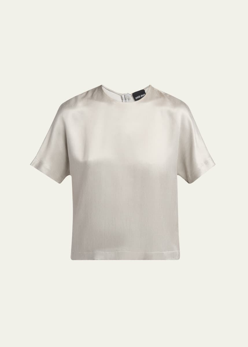 Giorgio Armani Cupro Short-Sleeve Blouse