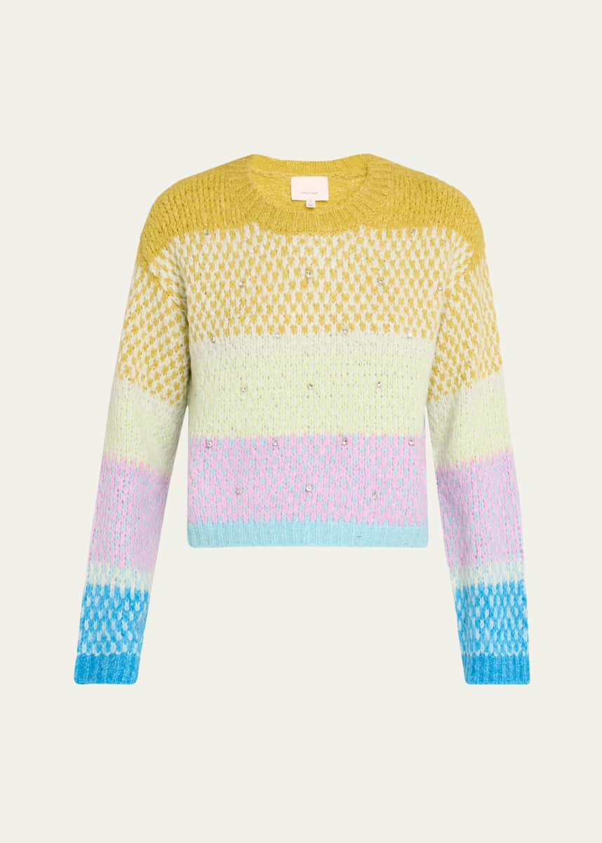 Cinq a Sept Caspar Embellished Color Block Sweater