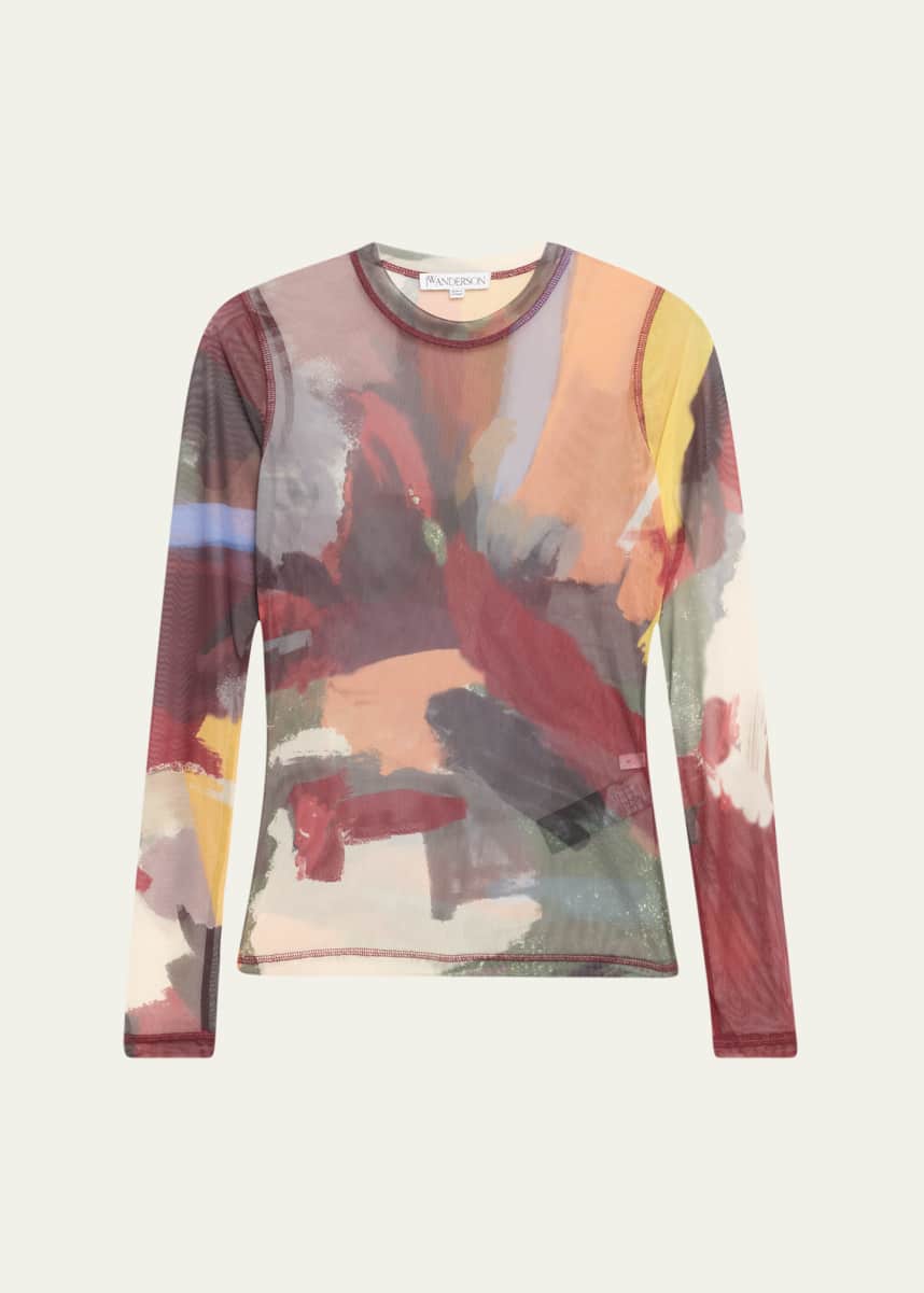 JW Anderson Abstract Print Sheer Top
