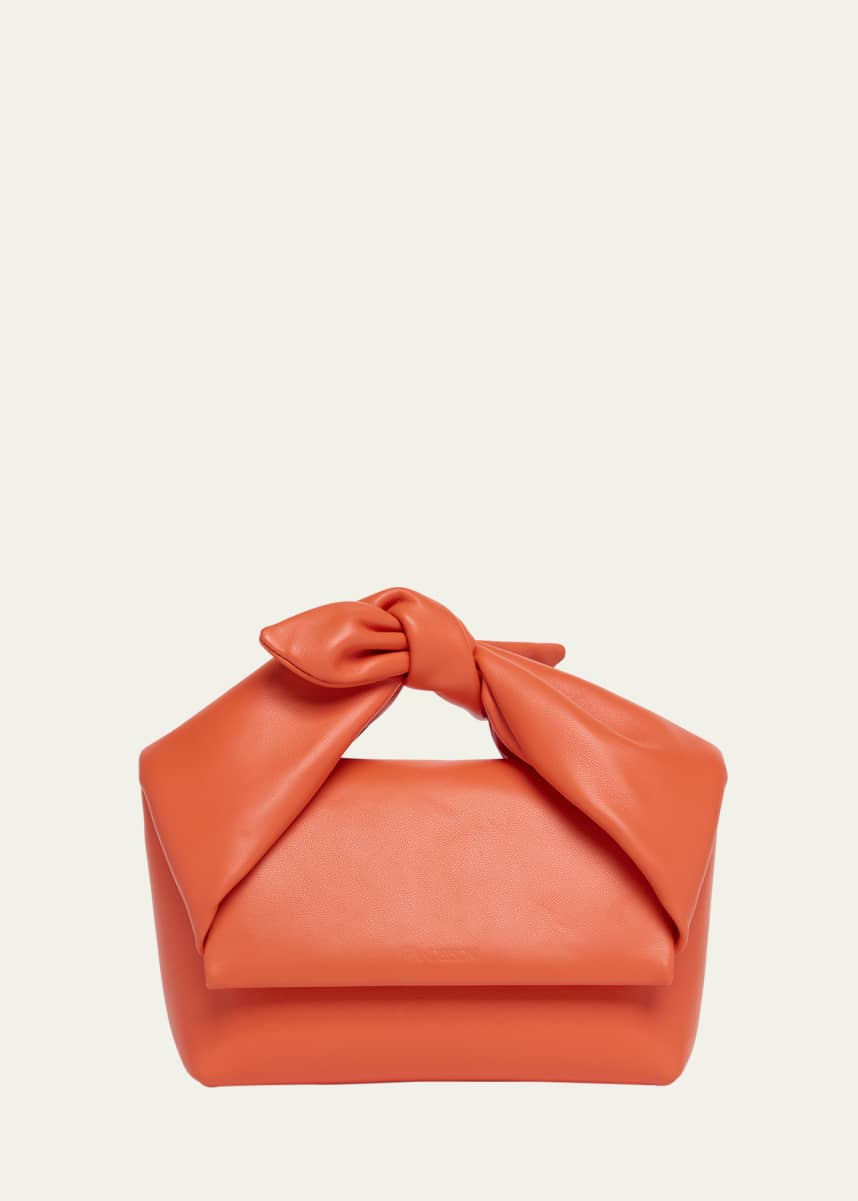 JW Anderson Twister Bow Midi Leather Crossbody Bag