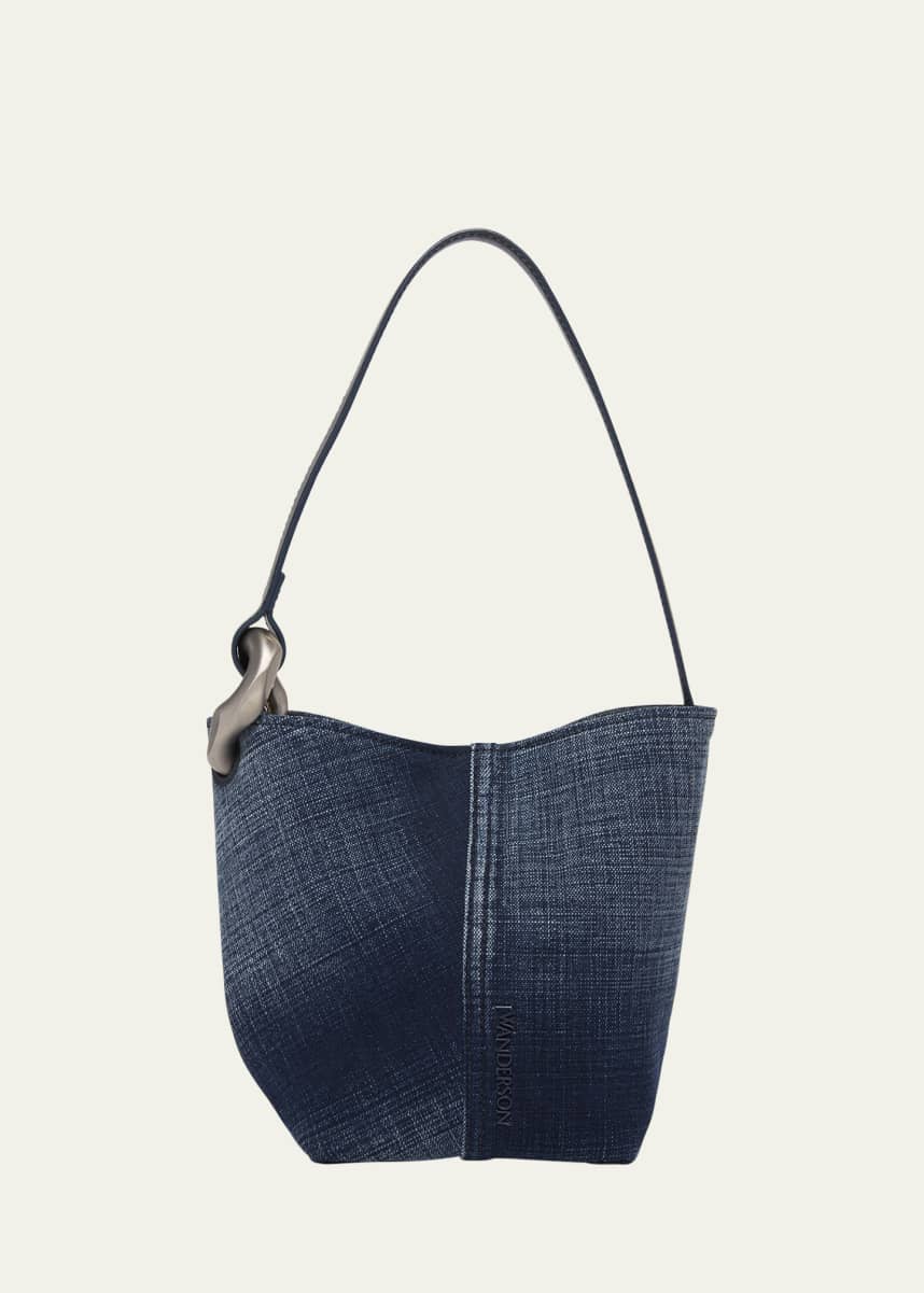 JW Anderson Corner Small Acid Wash Denim Bucket Bag