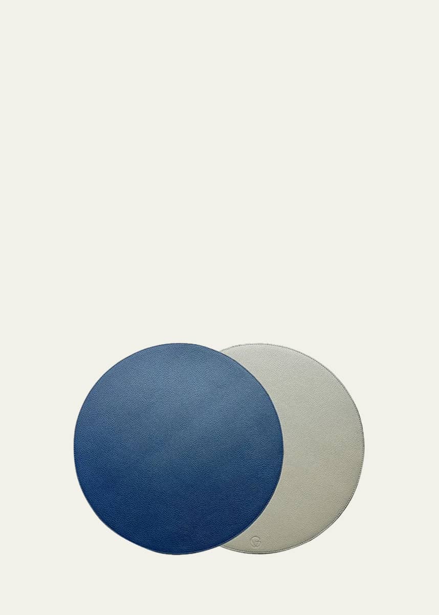 Von Gern Home Faux Leather Round Reversible Placemat