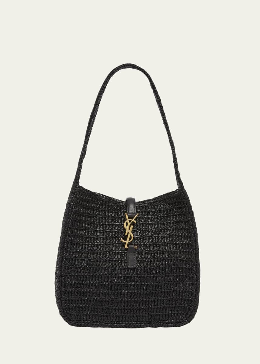 Saint Laurent Le 5 A 7 Small YSL Hobo Bag in Raffia