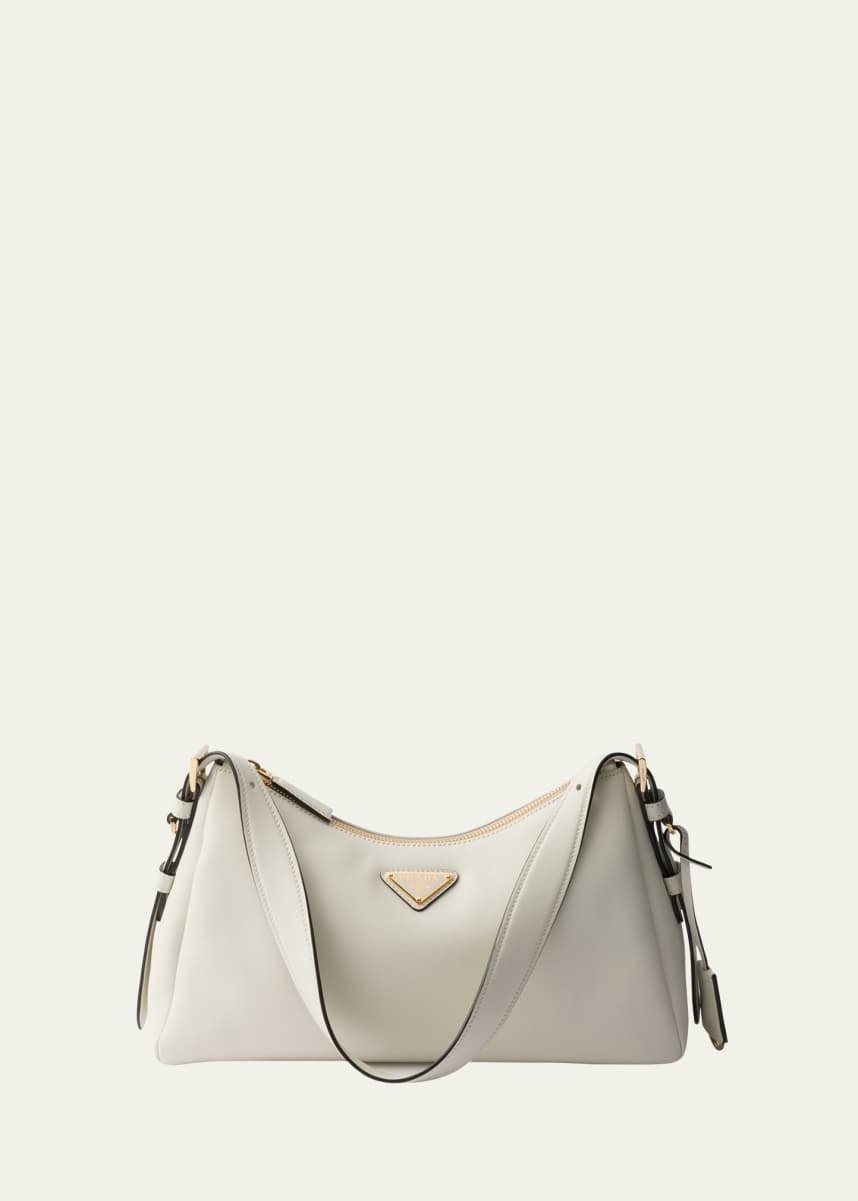 Prada Medium Aimee Zip Leather Shoulder Bag