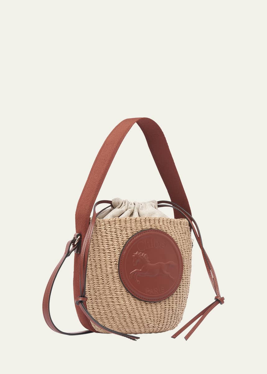 Chloe Horse Medal Bucket Bag in Paper and Leather