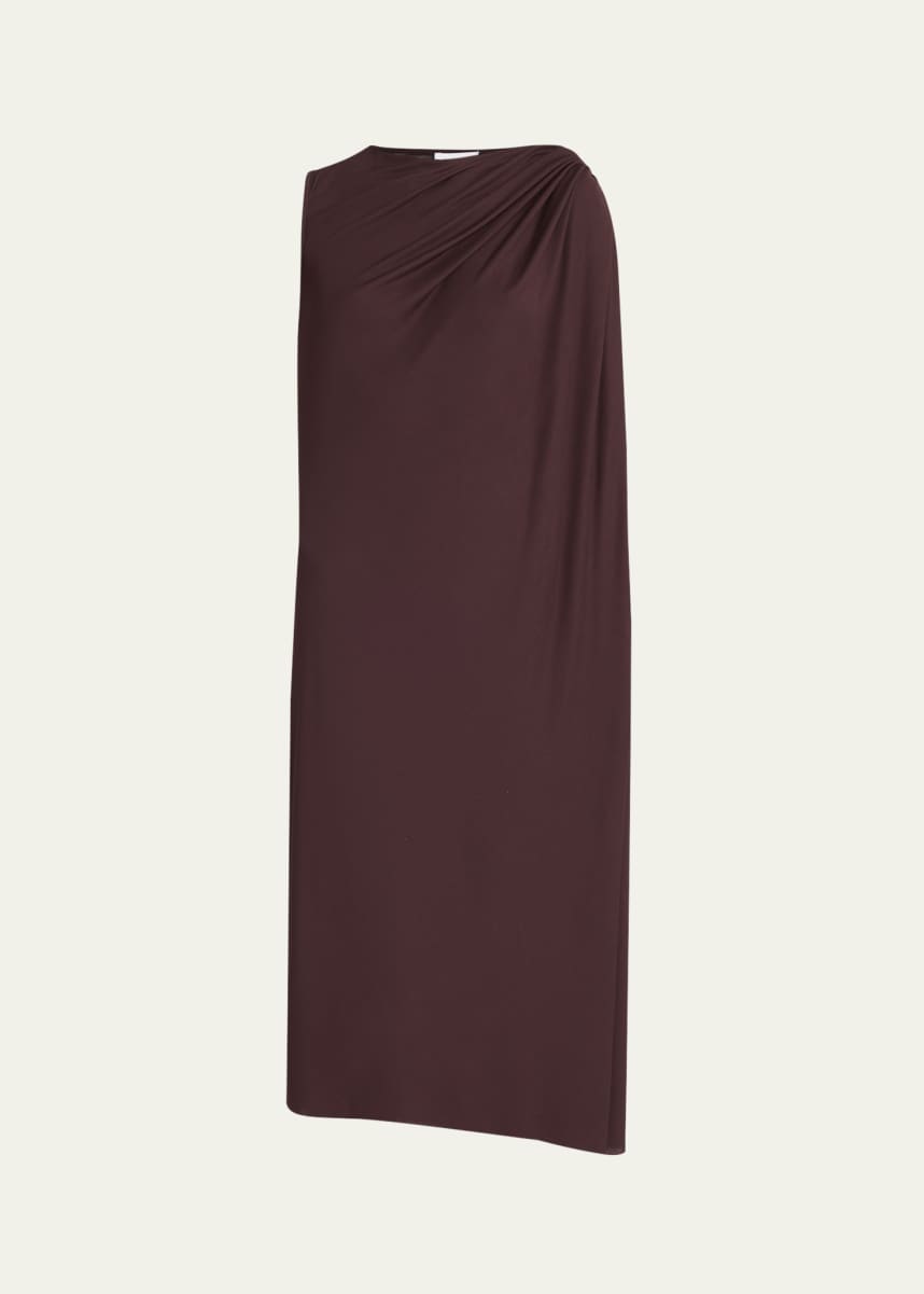 McQueen Draped Sleeveless Midi Dress
