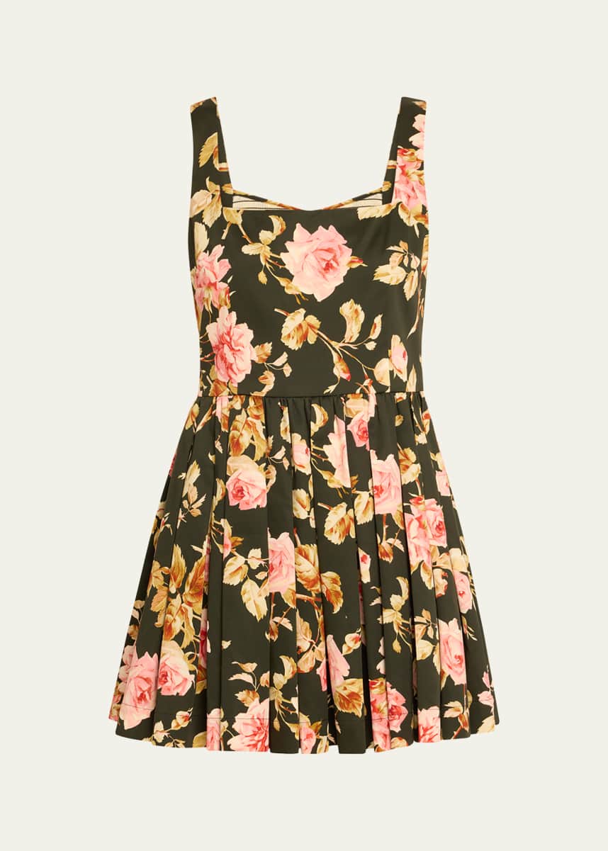 Cara Cara Basil Floral Flare Mini Dress