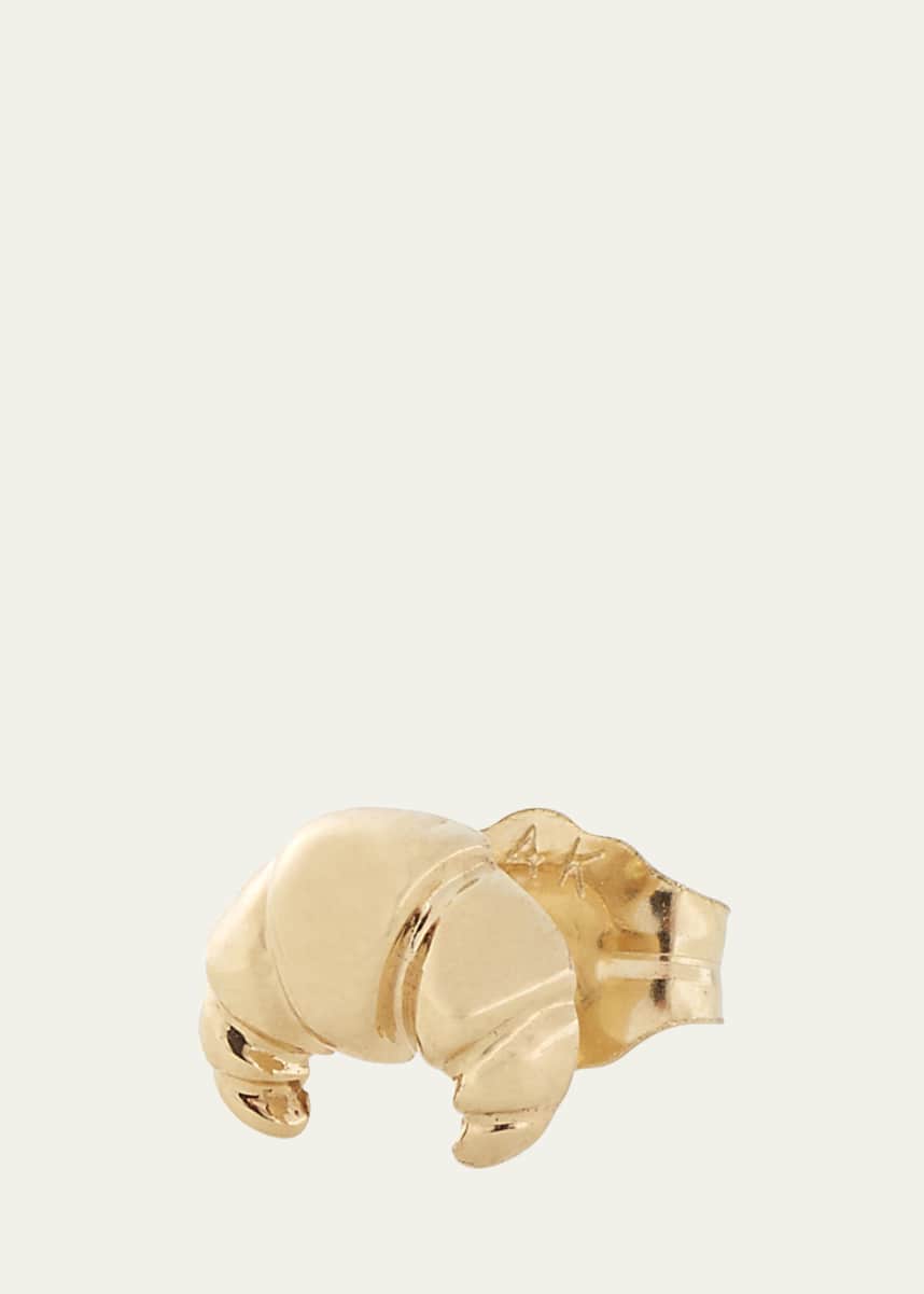 Alison Lou 14K Yellow Gold Croissant Stud Earring, Single