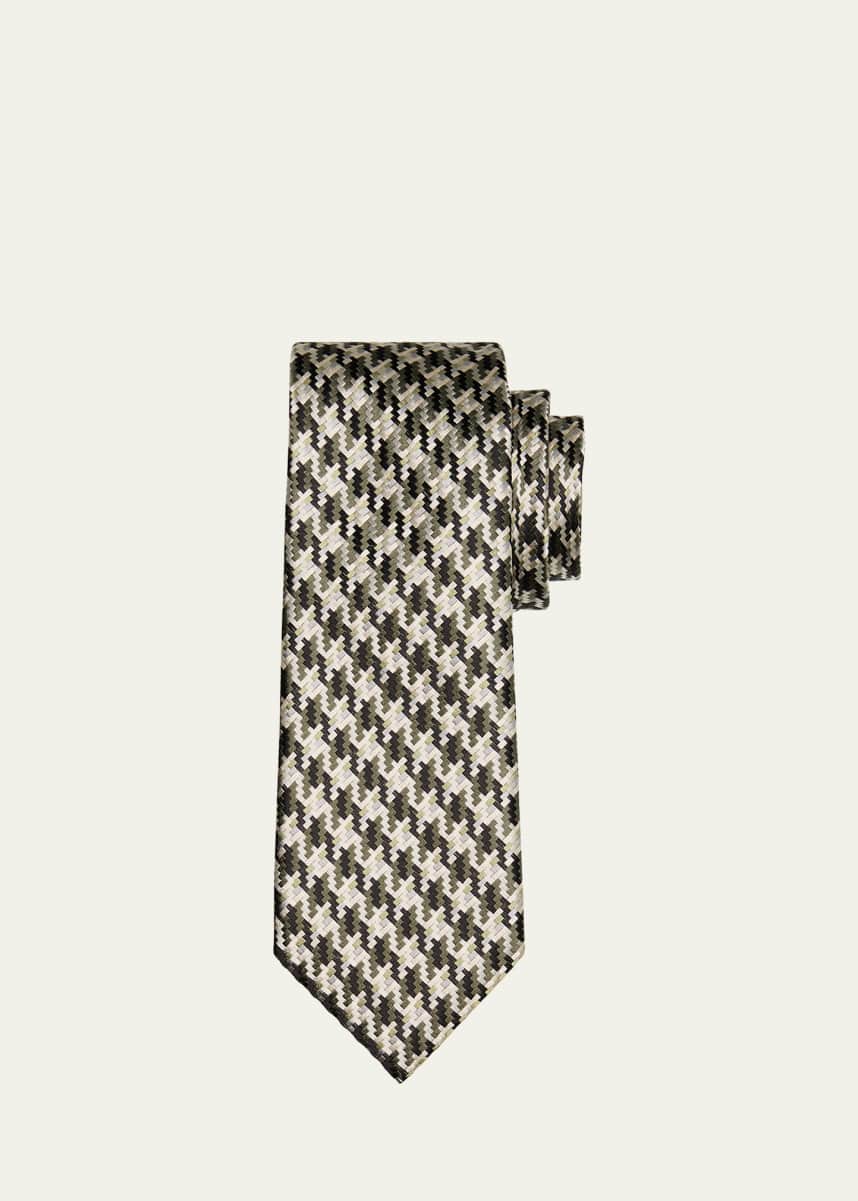 TOM FORD Men's Houndstooth Woven Silk Tie