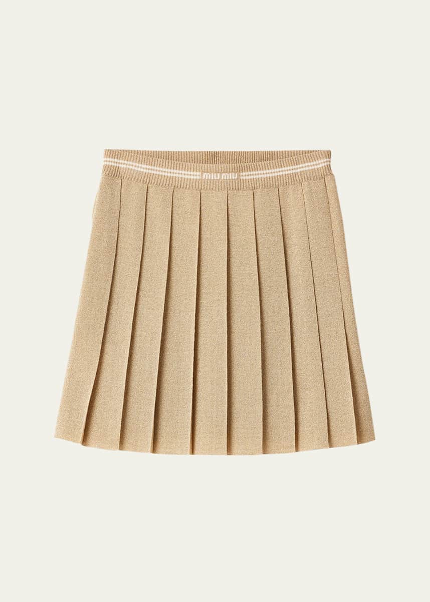 Miu Miu Metallic Pleated Mini Skirt