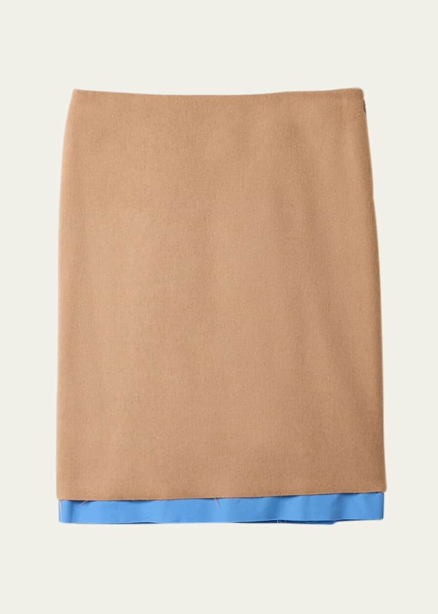Miu Miu Mid-Rise Straight Knee Length Skirt