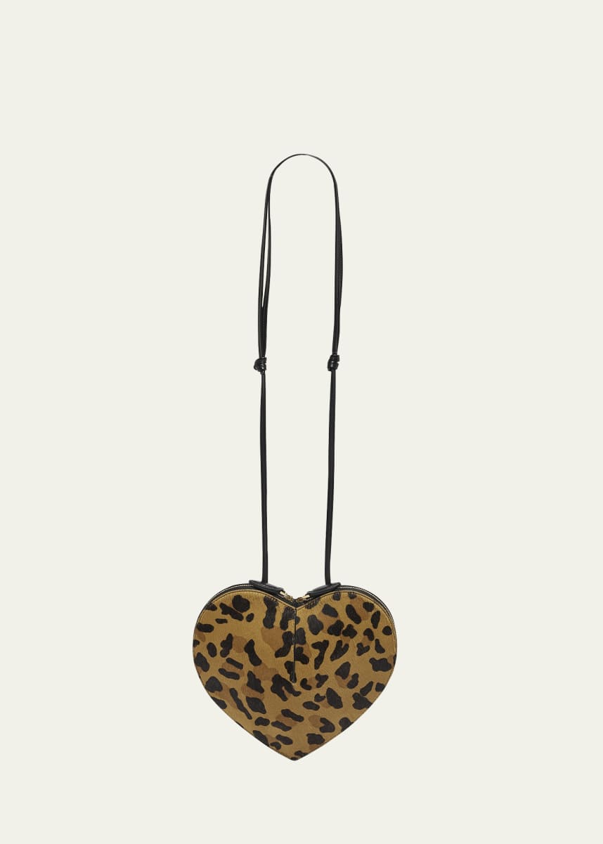 ALAIA Le Coeur Crossbody Bag in Leopard Calf Hair