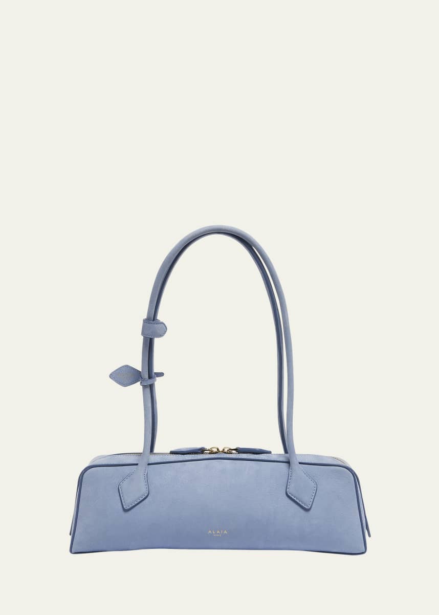 ALAIA Le Teckel Medium Suede Shoulder Bag