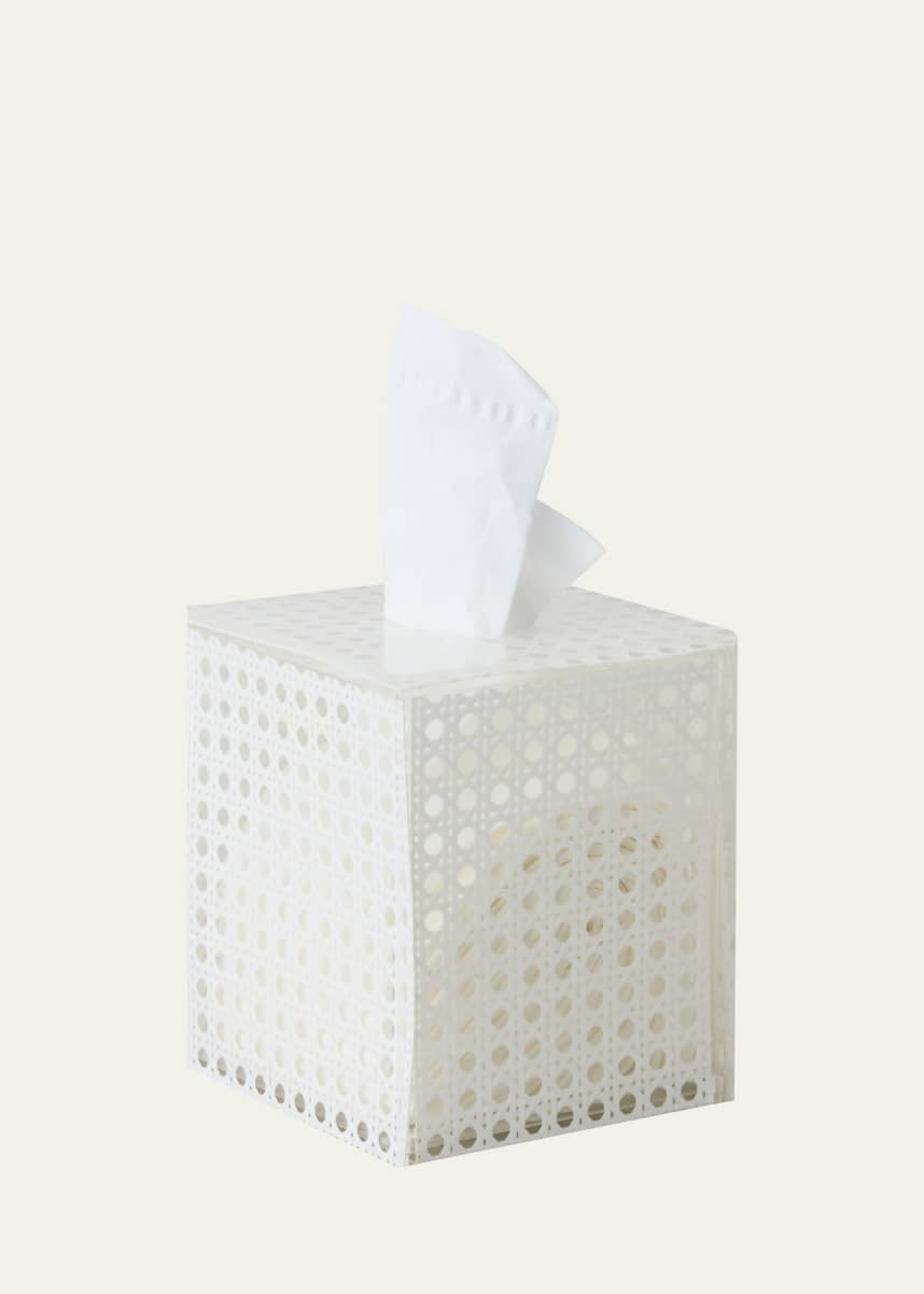 Kim Seybert Reed Tissue Box, White