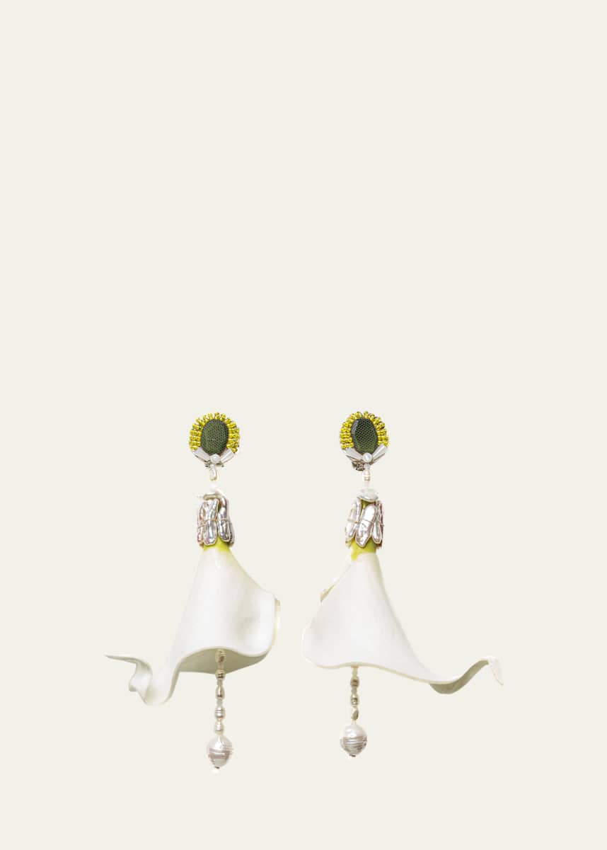 Ranjana Khan Cala White Earrings