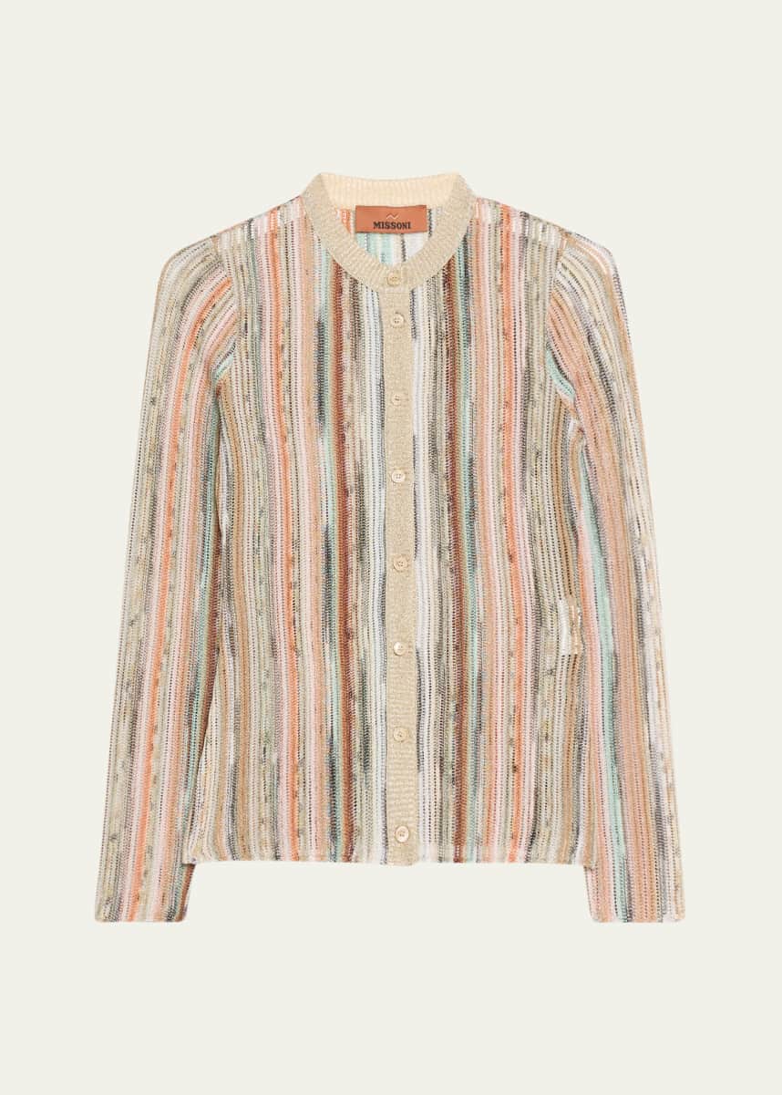 Missoni Striped Lame Slub Cardigan