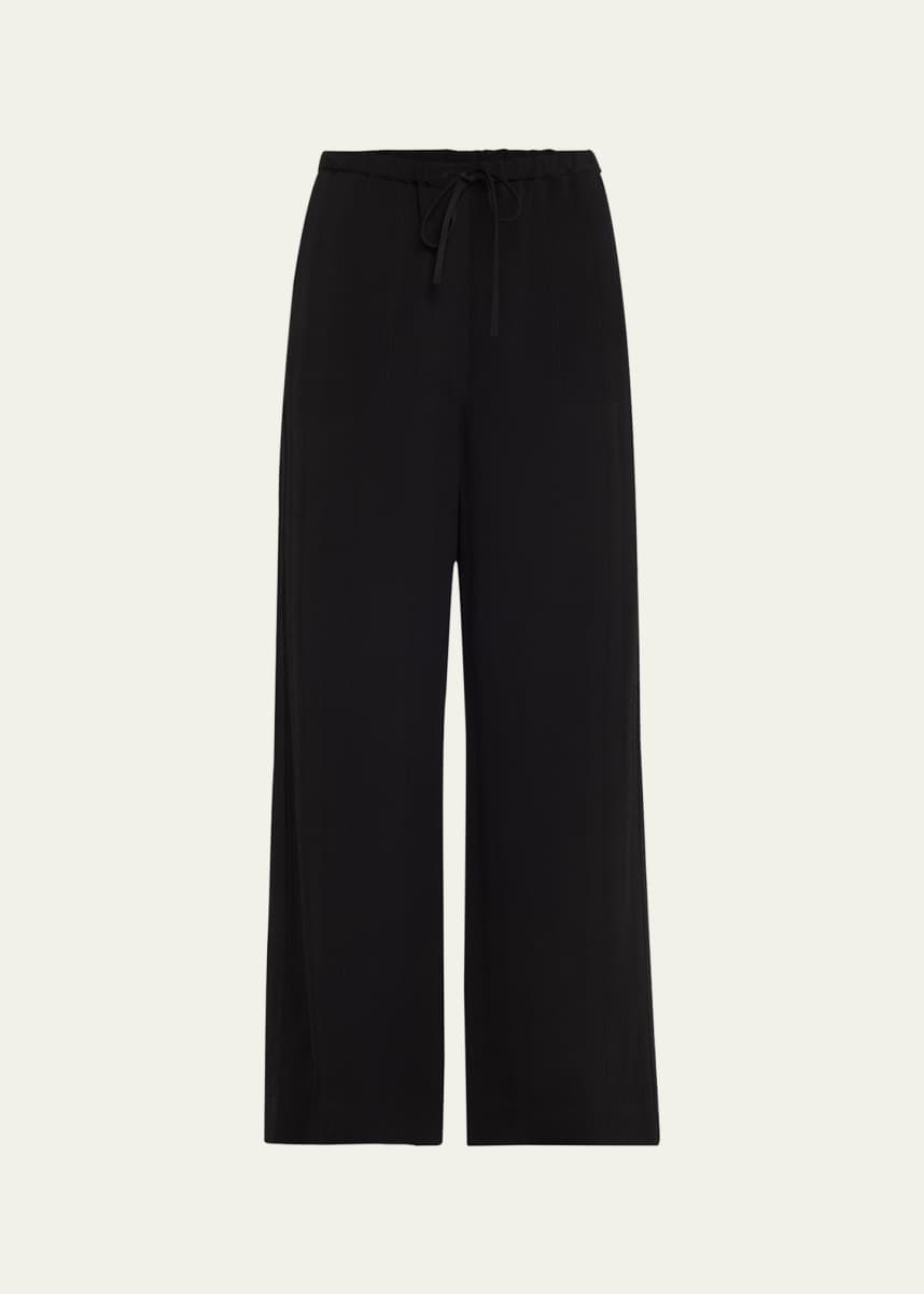 Toteme Striped Woven Straight-Leg Ankle Pull-On Trousers