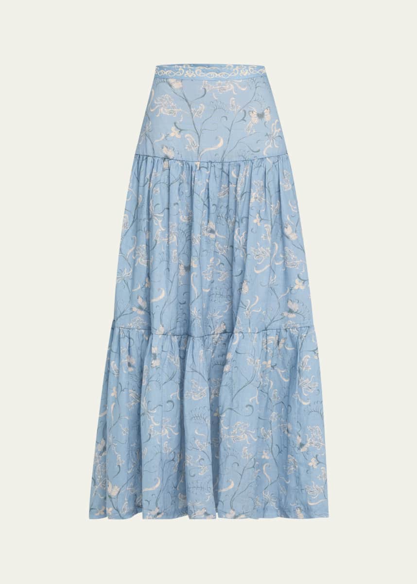 Agua by Agua Bendita Lymanopoda Anis Linen Maxi Skirt