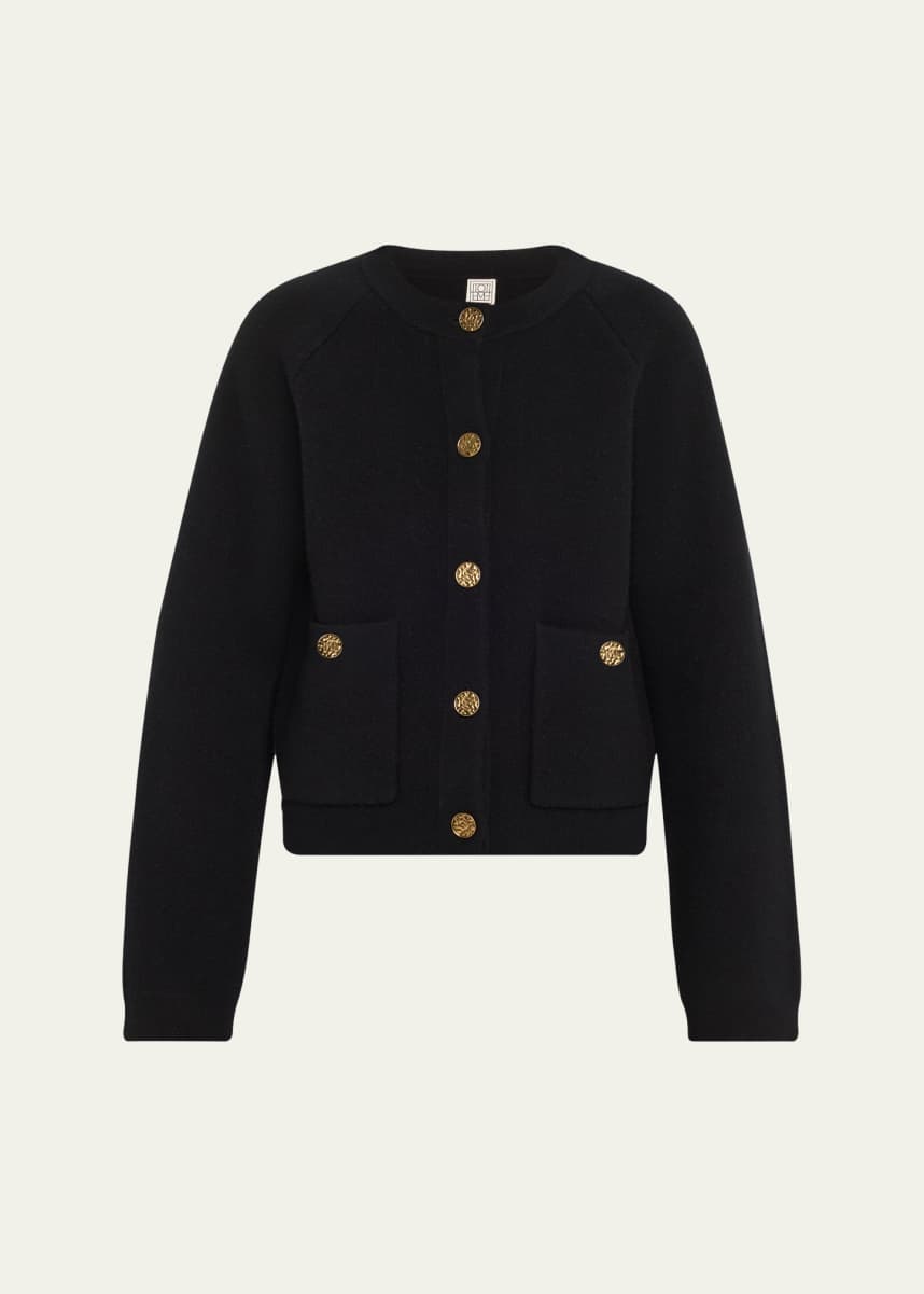 Toteme Hammered Button Wool Cashmere Cardigan