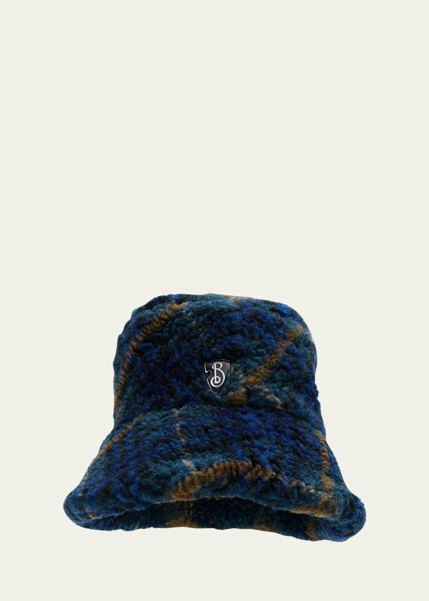 Burberry Check Knit Fleece Bucket Hat