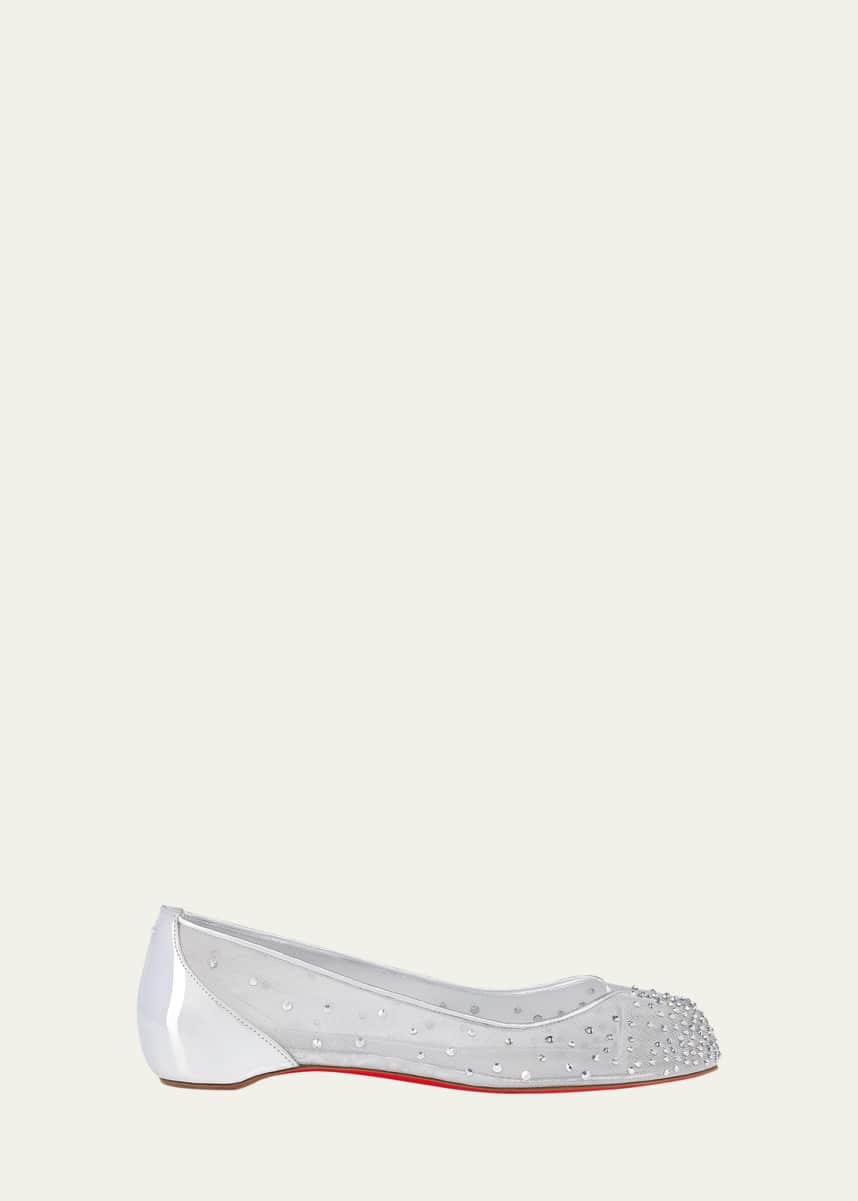 Christian Louboutin Marlougiela Strass Red Sole Ballerina Flats