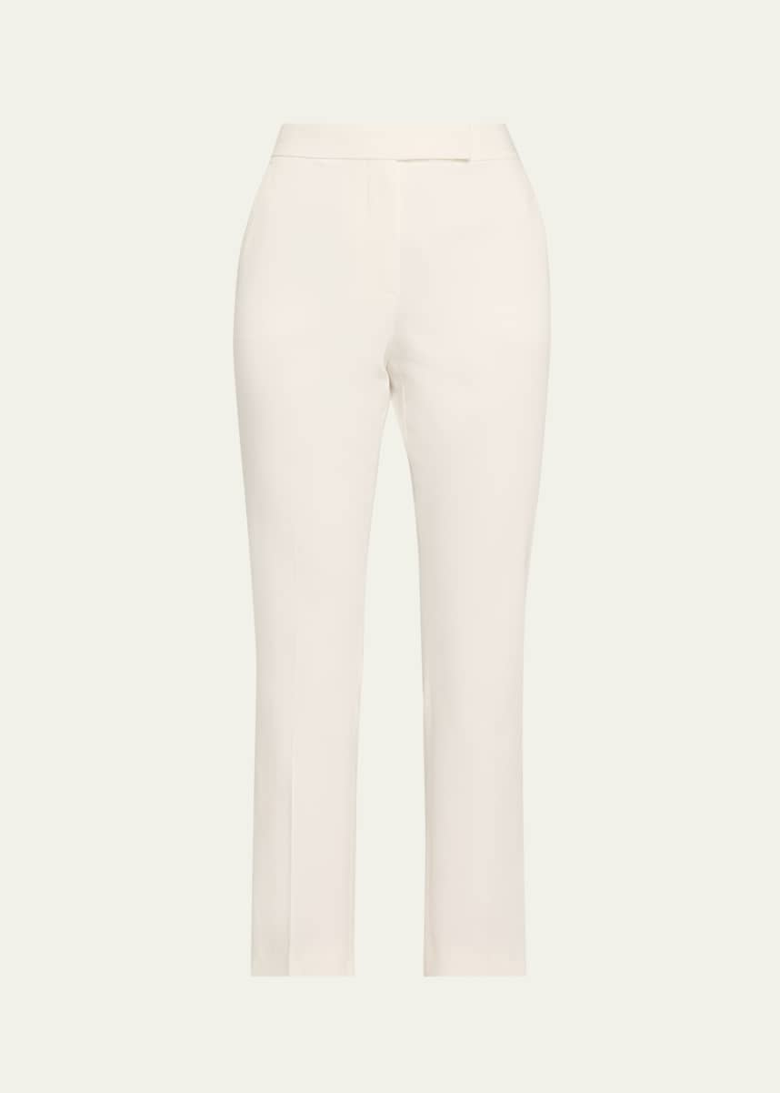 Max Mara Okra Cropped Cotton Stretch Pants