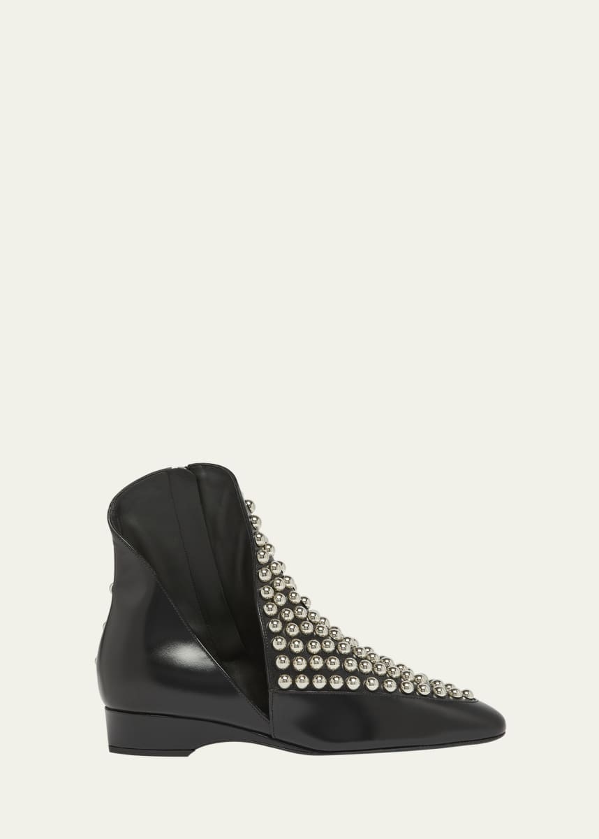 ALAIA Studded Leather Ankle Booties