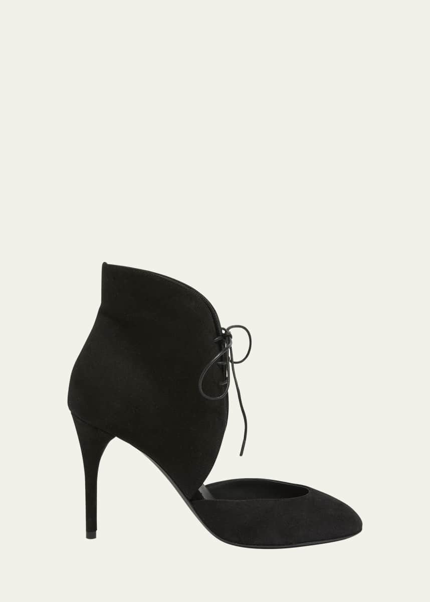 ALAIA Suede Lace-Up Stiletto Pumps