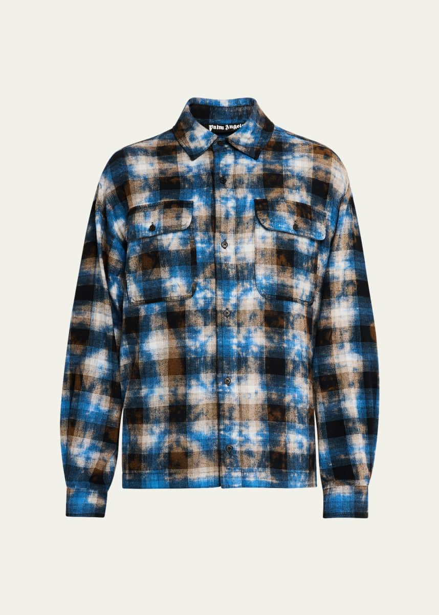 Palm Angels Men's Digital Camo Plaid Overshirt