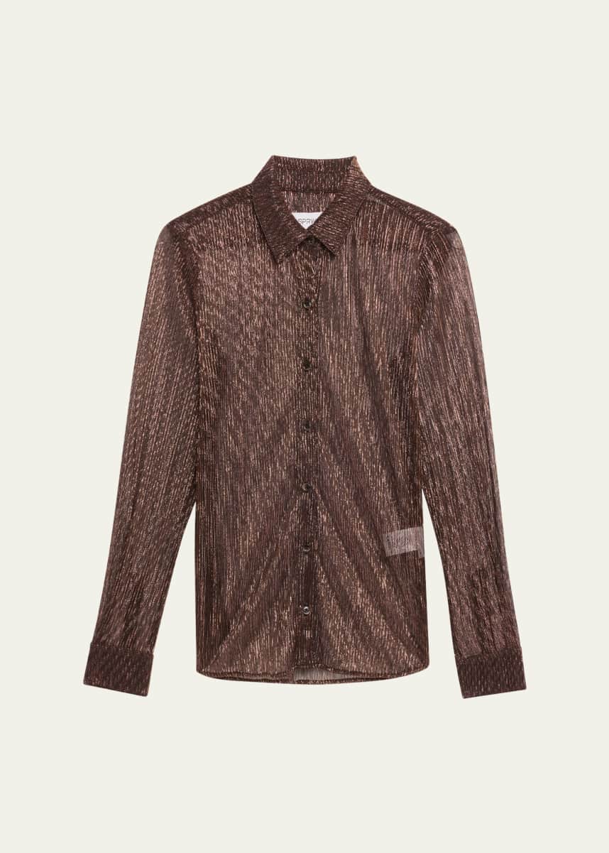 SPRWMN Metallic Striped Button-Front Shirt