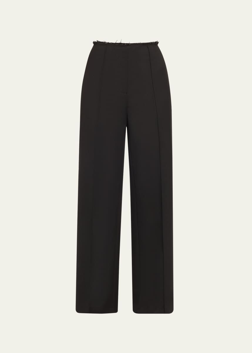 Courtney Zheng Leon Wool Raw-Edge Pants