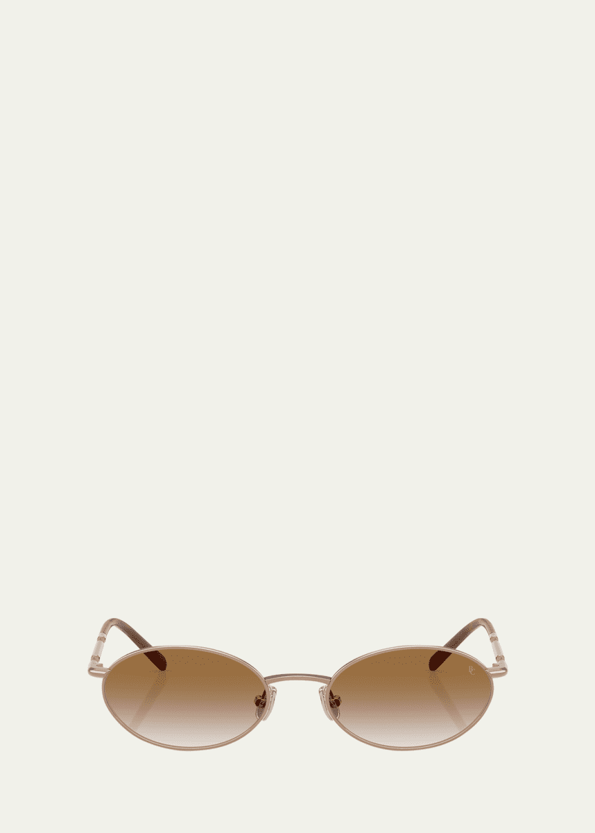 Brunello Cucinelli BC2006ST Oval Titanium Sunglasses
